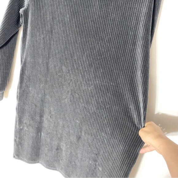 Joe Fresh Dark Grey Corduroy Cozy Oversized Hoodie Dress Tunic L - Picture 13 of 15